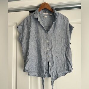 Linen Striped Blue Shirt